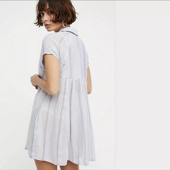 Free People New Spring Love Striped Tunic Top Red - Picture 2 of 9